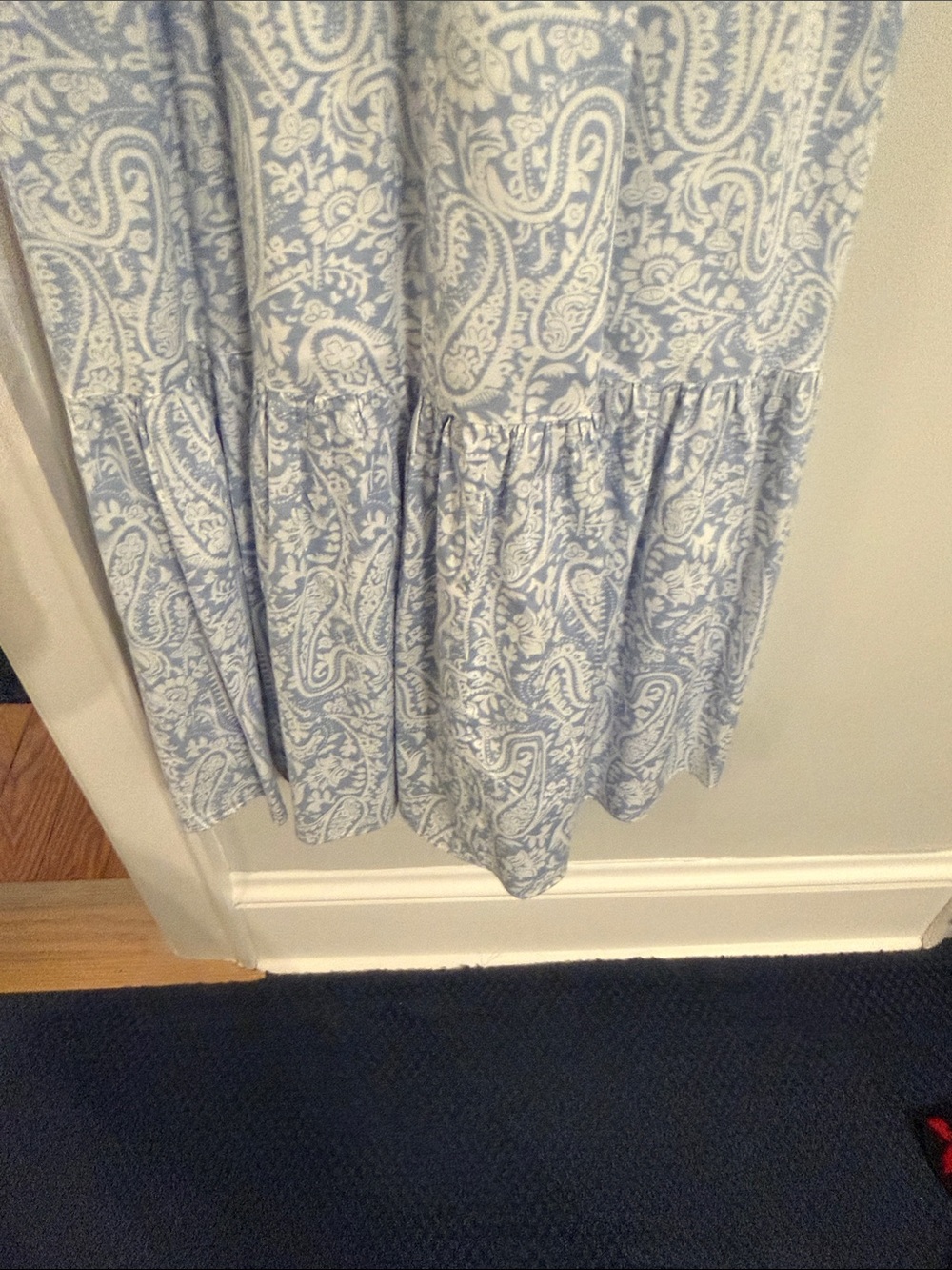 Light Blue Paisley Smocked Maxi Dress with Wide Straps - Picture 3 of 3